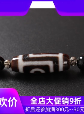 【一物一图】西藏两眼天珠吊坠 老矿天珠项链毛衣链 藏传饰品qbt