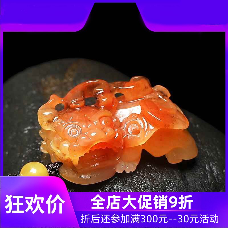 云南黄龙玉霸王貔貅吊坠男女款天然玉石俏色皮休一对含证书dcl