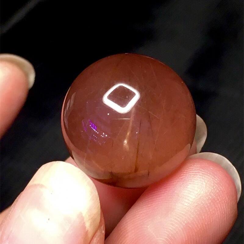 天然红兔毛单珠转运珠红兔毛水晶发晶体干净通透19.7mm邮图片