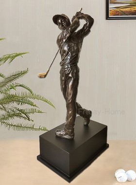 高尔夫人物玄关摆件树脂装饰欧式