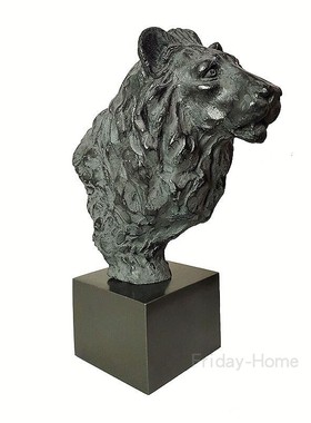 欧式风狮子头铸铁艺术软装摆件