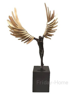 美式轻奢铁艺人物摆件售楼处酒店工程办公区创意摆件