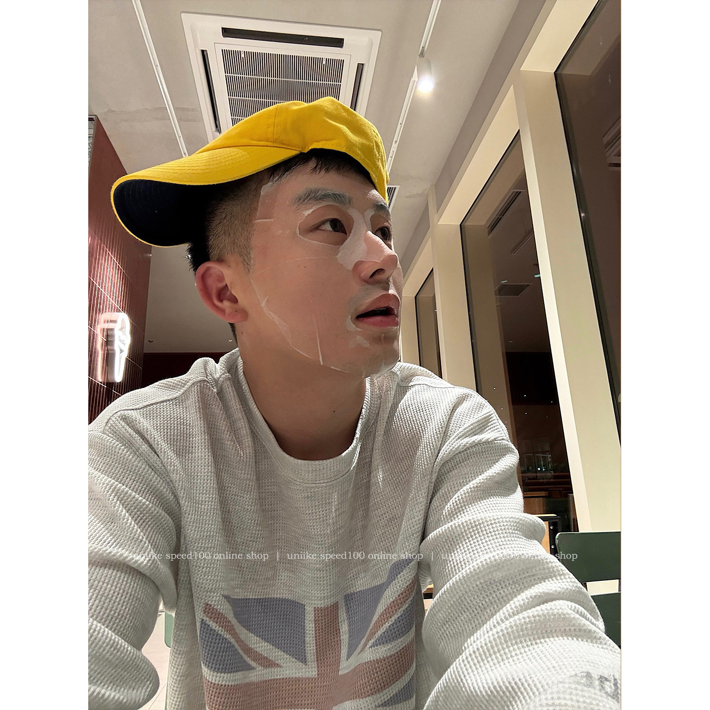uniike油腻客 uu的盖溜子懒人衣英国华夫格宽松长袖空调衣罩衫T恤