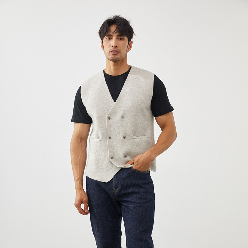 春秋季羊绒衫男士针织开衫百搭男