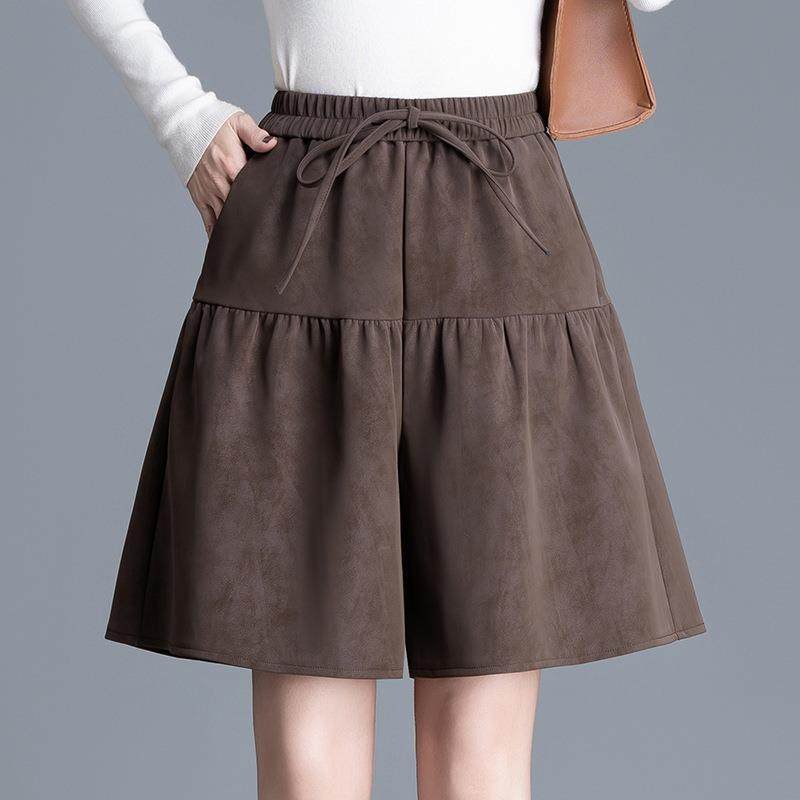 时尚A字皮裤阔腿裤短裤女2024年秋冬新款韩版高腰显瘦休闲A字靴裤,女装/女士精品,休闲裤,淘宝优惠券,粉丝福利购,淘宝优惠卷