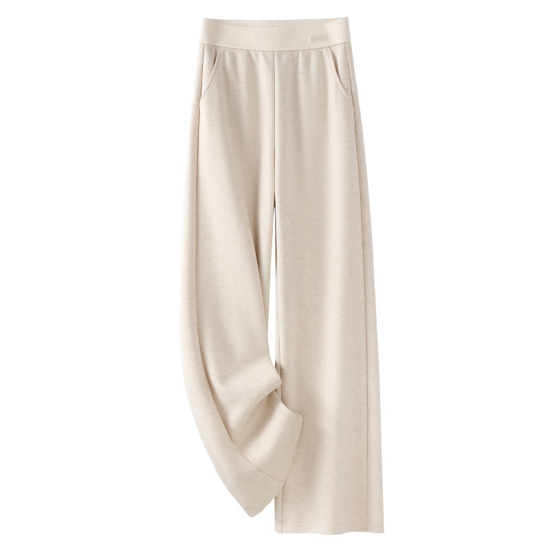 高腰通勤风白色宽松阔腿休闲裤