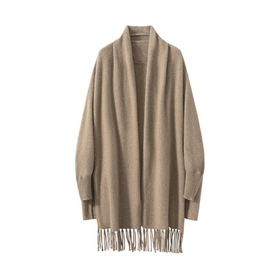 羊绒披肩山羊绒流苏保毛针织衫