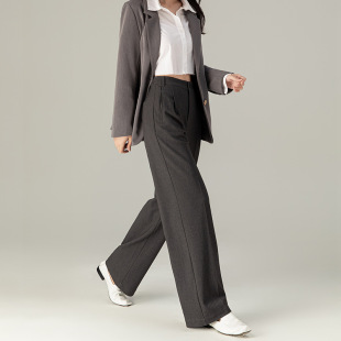 天丝绵羊毛垂感显瘦阔腿裤 新款 女春季 裤 鑫阁休闲通勤西装