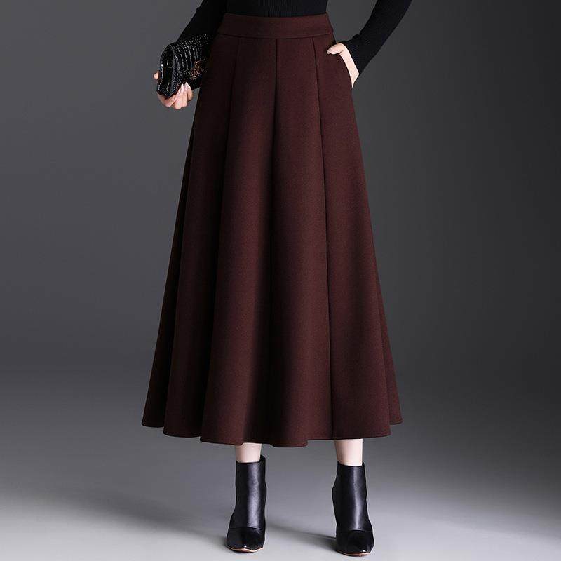 西装大码半身裙女2025春秋新款高腰显瘦a字裙中长款松紧腰遮胯裙