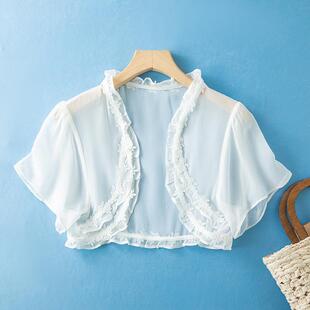 小披肩防晒衣空调衫 短款 坎肩薄外搭夏 小外披女真丝开衫 配吊带裙