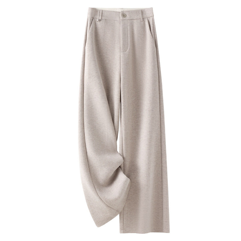 高腰通勤风醋酸羊毛阔腿休闲裤