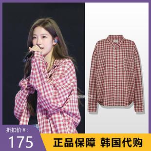 韩国潮牌langer格子衬衫外套女宽松防晒长袖衬衣中村一叶同款