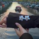 纽扣盖免打孔固定器小众设计感花朵纽扣套 扣女轻奢衬衫 法式 珍珠袖