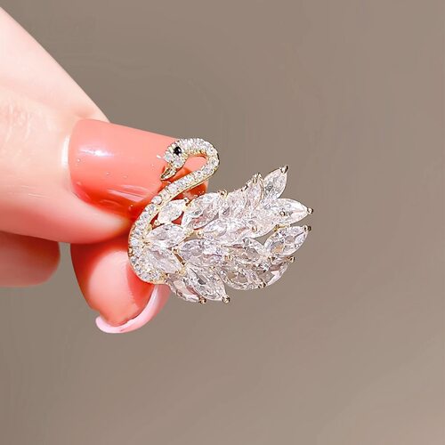 天鹅胸针女胸花防走光扣