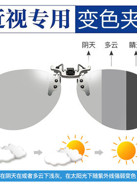 日夜两用墨镜夹片式可上翻驾驶镜