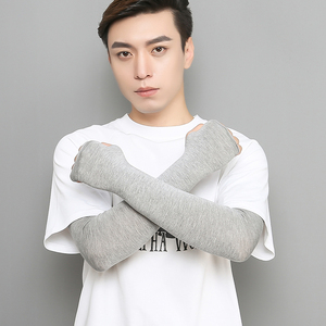 夏季薄款纯棉袖套男女通用防晒防紫外线户外骑行开车手臂套莫代尔