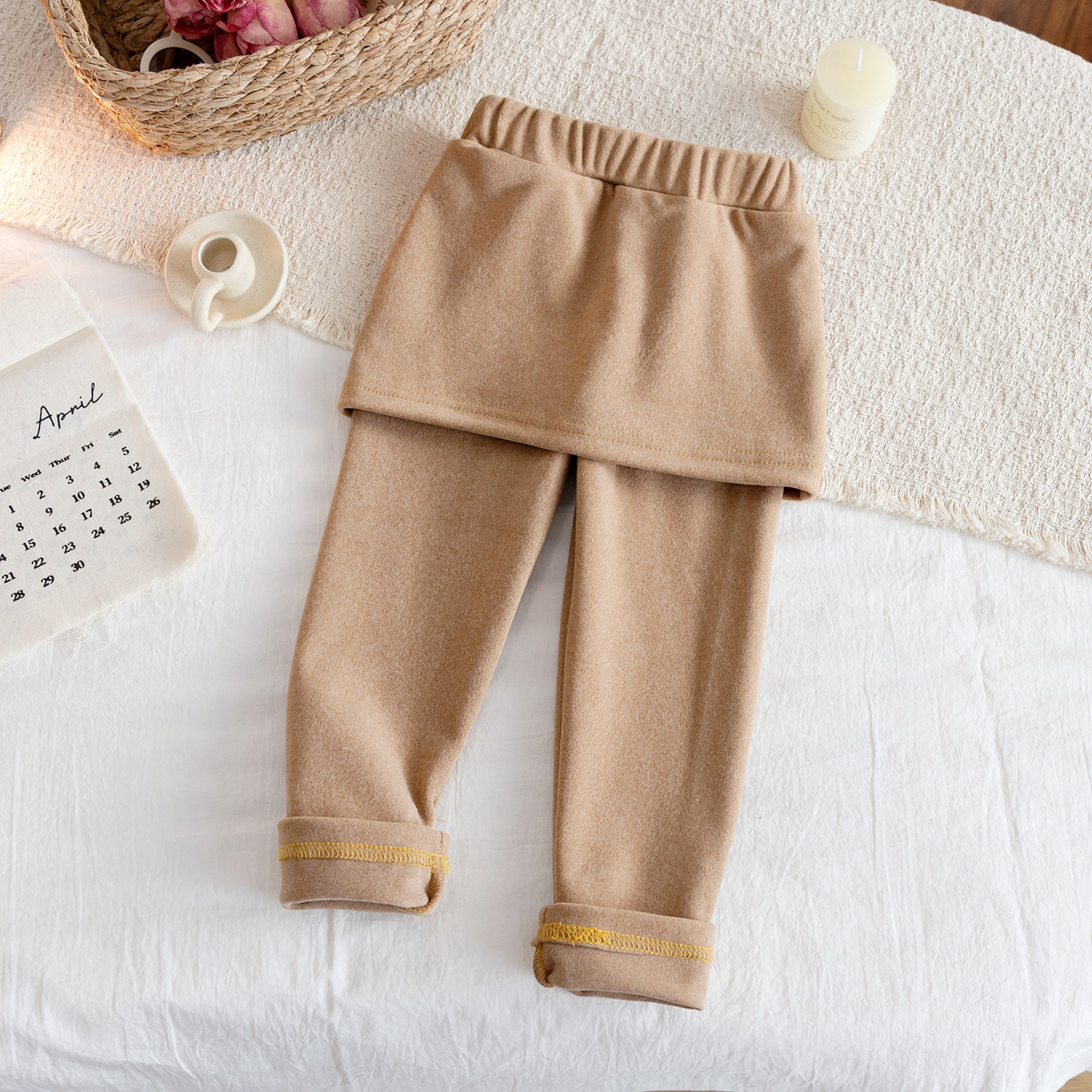 女童儿童新款假两件打底裤2025秋冬宝宝春秋德绒裙裤洋气裤子韩版