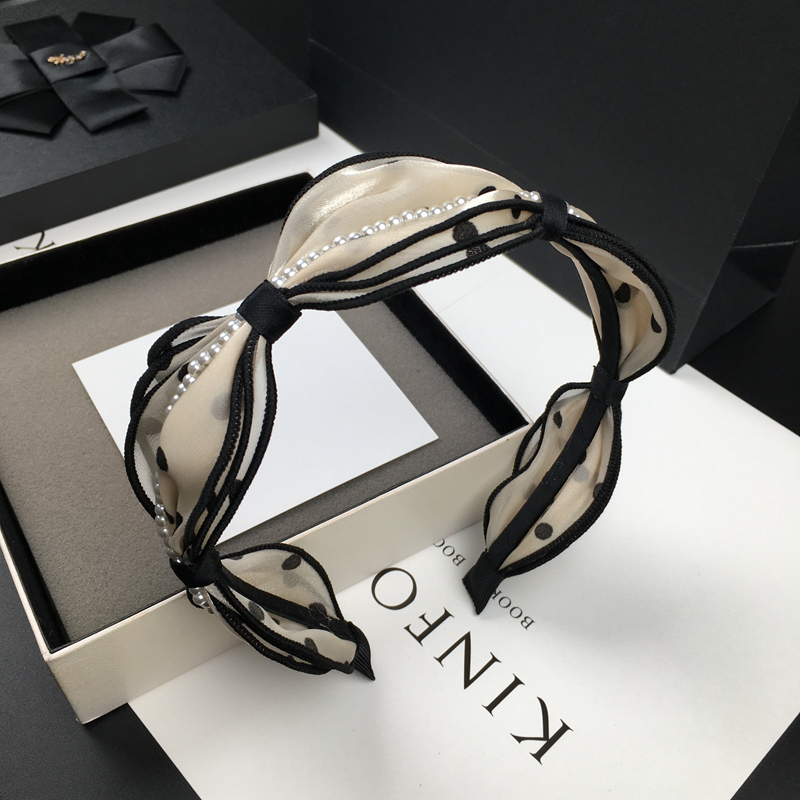 发箍波点网纱日韩优雅仙气发卡