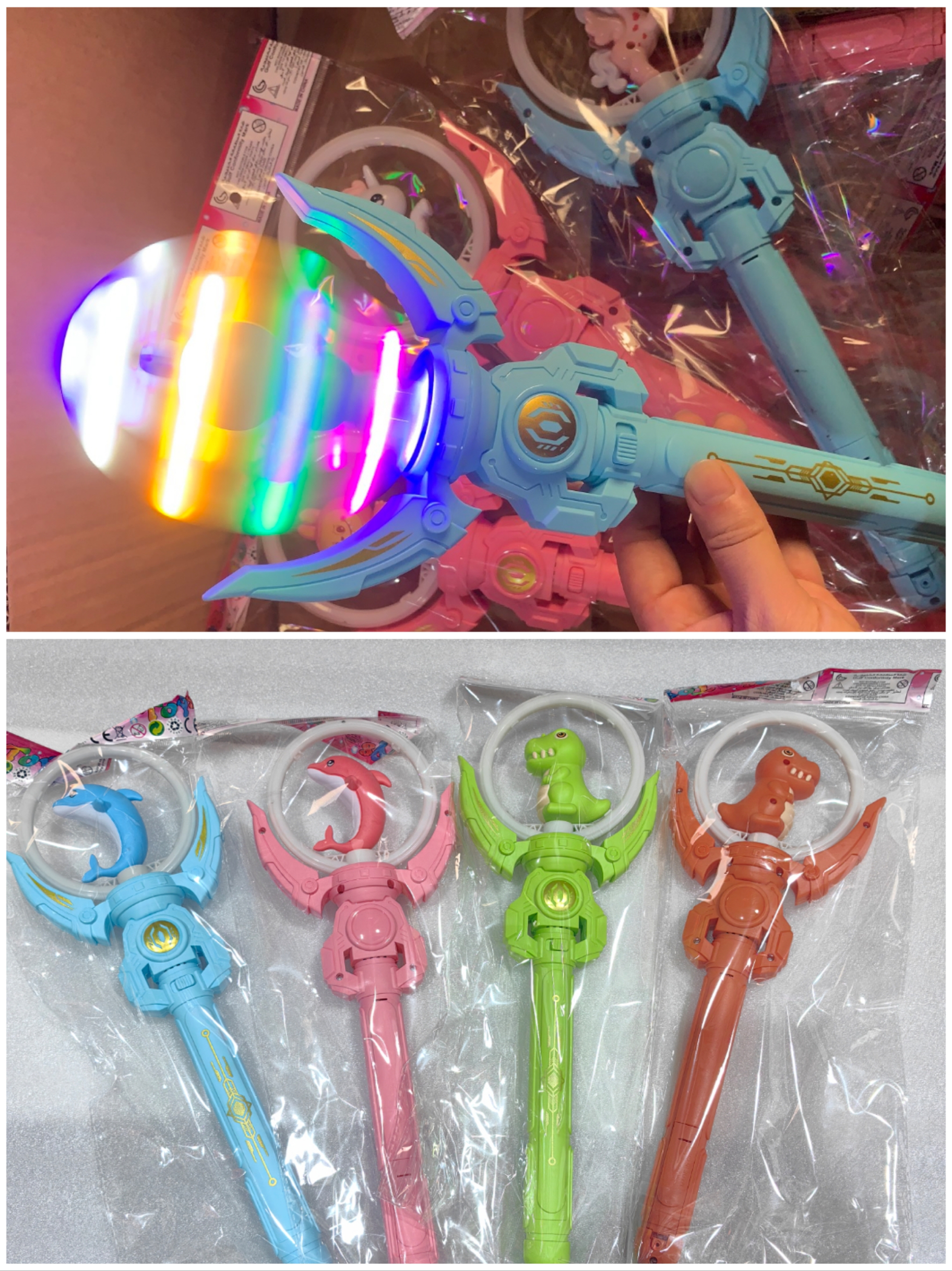 新款手持旋转风车棒音乐发光电动儿童玩具海洋馆女童礼物闪光