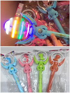 新款手持旋转风车棒音乐发光电动儿童玩具海洋馆女童礼物闪光