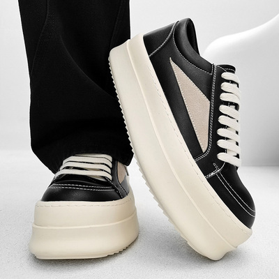 渠道好货美式暗黑倒三角厚底板鞋