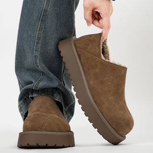 厚底大头乐福鞋男女冬季加绒保暖东北棉鞋全包小土豆勃肯鞋雪地靴