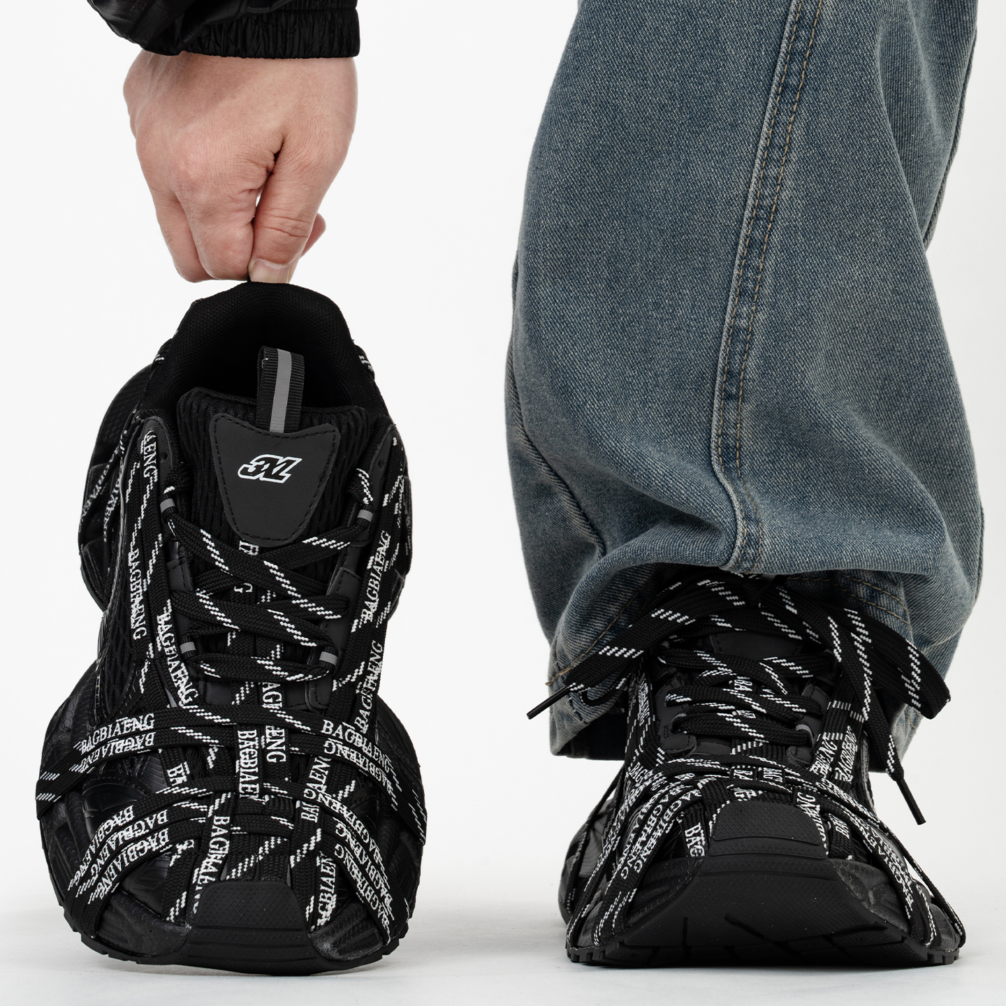 巴黎黑武士3XL大头老爹鞋男女小众蜘蛛侠厚底运动鞋复古休闲跑鞋