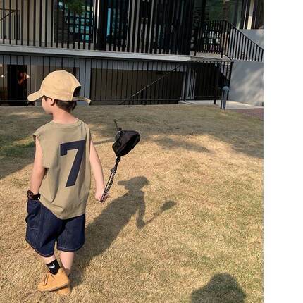 儿童宝宝纯棉t恤背心韩版男童外穿宽松无袖上衣男孩洋气打底夏装