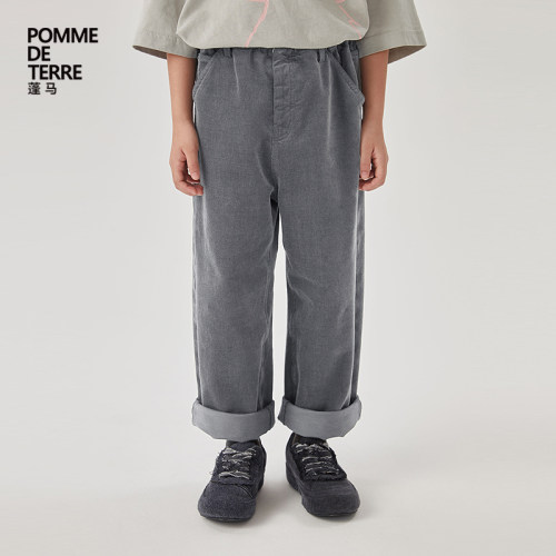 宽松直筒灯芯绒长裤pomme蓬马