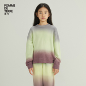 男女儿童pomme terre 吊染渐变多色秋冬装 蓬马大童毛衣套头长袖