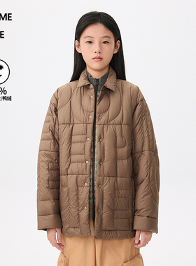 蓬马大童羽绒服衬衫领高密哑光设计秋冬装男女儿童pomme de terre