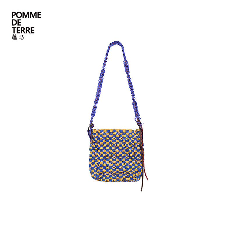蓬马大童腰包斜挎包编织花纹花型图案春装男女童pomme de terre