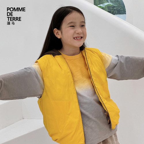 新款蓬马大童长袖T恤宽松