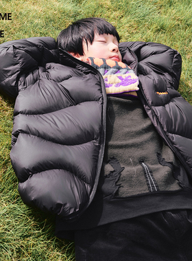 蓬马大童羽绒服保暖立领舒适混纺秋冬装男女儿童pomme de terre