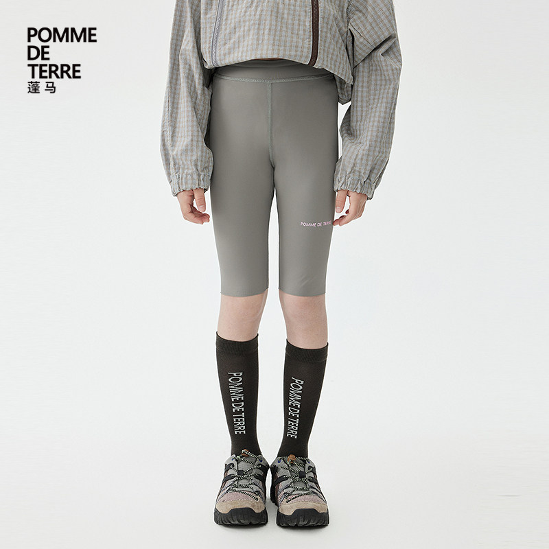 [运动系列]蓬马大童紧身弹力打底裤短裤子春装女童pomme de terre