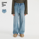 terre 子棉质直筒26春装 男女儿童pomme 新款 蓬马大童牛仔长裤
