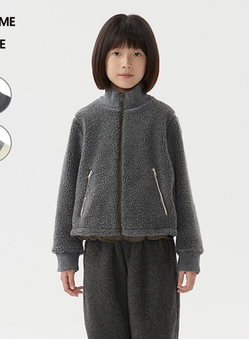 [新款]蓬马大童仿皮草涤羊羔毛外套25冬装男女儿童pomme de terre