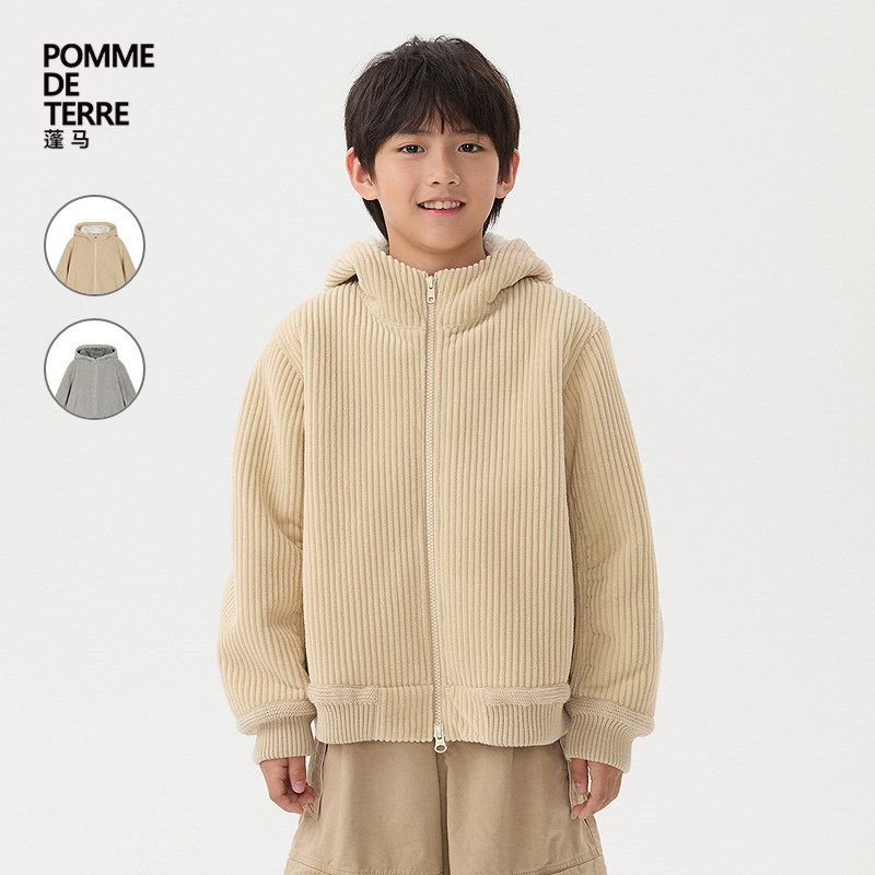 [新款]蓬马大童夹克灯芯绒外套连帽25冬装男女儿童pomme de terre,童装/婴儿装/亲子装,夹克/皮衣,淘宝优惠券,粉丝福利购,淘宝优惠卷