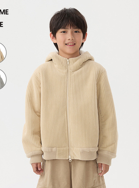 [新款]蓬马大童夹克灯芯绒外套连帽25冬装男女儿童pomme de terre