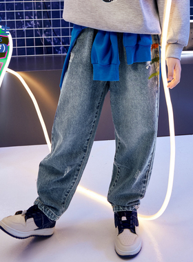 男生女生童装男童牛仔裤秋装儿童裤子2024春秋新款中大童复古长裤