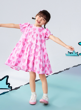 男生女生童装女小童短袖连衣裙NDLCJ23721A