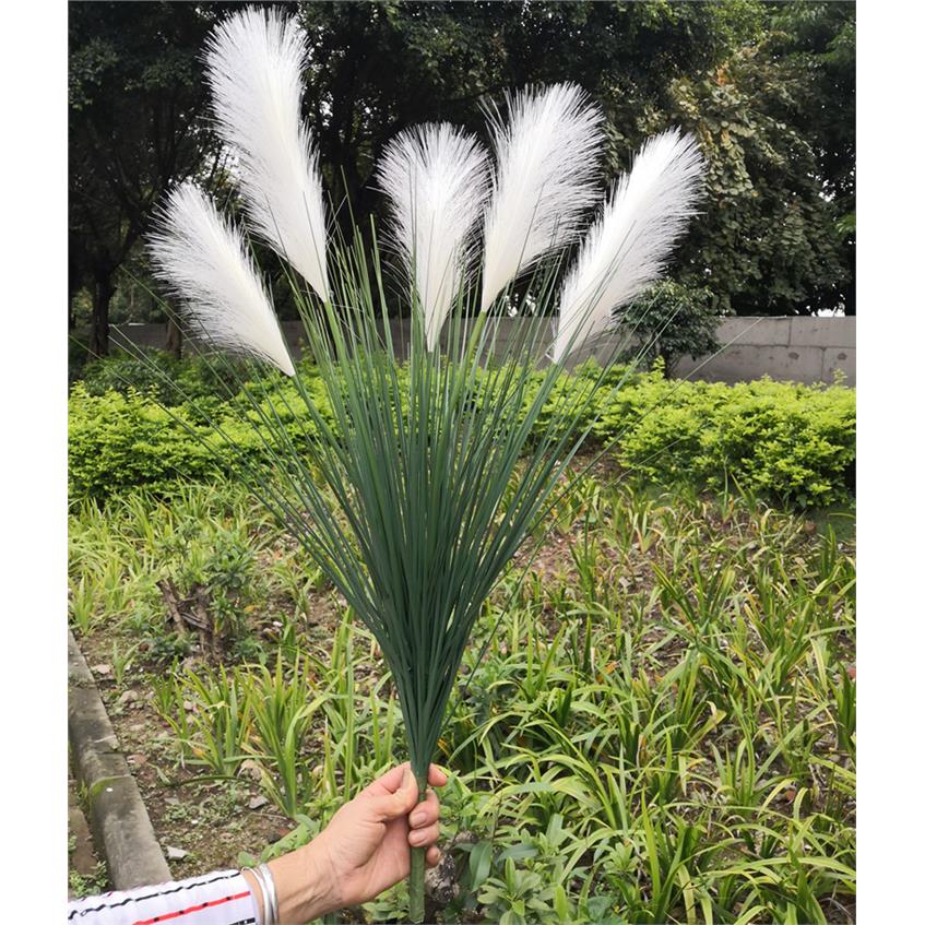 仿真5头芦苇草绿色植物盆