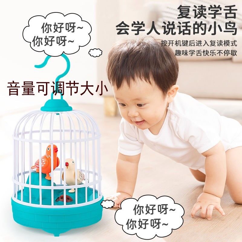 儿童学说话鸟笼玩具小鸟