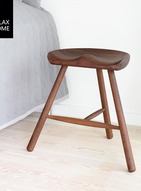 现代简约创意设计师北欧日式实木酒吧前台中岛高脚钢琴早教矮凳子