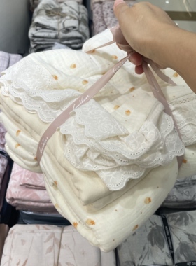 云朵宝宝起晚了┃全棉A类皱皱双层纱四件套 秋冬温润亲肤母婴床品