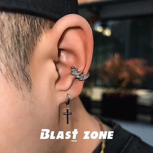 闪电耳夹男十字架耳环男无耳洞高级感无洞男士耳夹单只男生新款潮