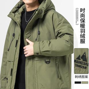 工装派克羽绒服男士冬季2025年新款中长款正品牌加厚冬装外套男款