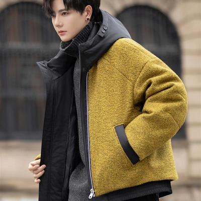 羊羔毛羽绒服男款冬季加厚保暖2025新款青少年连帽摇粒绒宽松外套