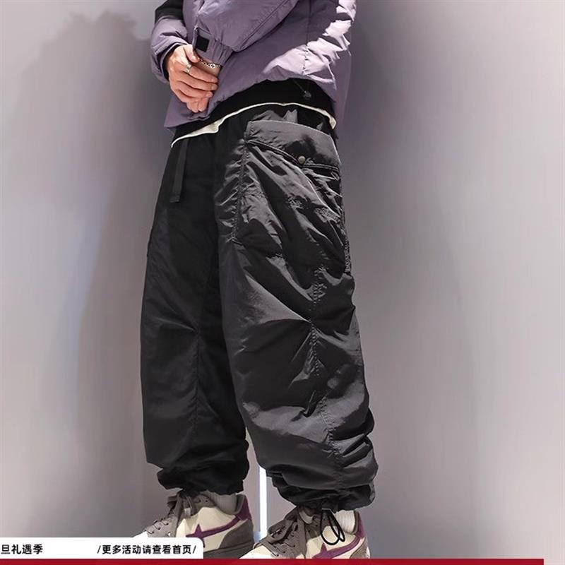 有术大口袋90白鸭加厚休闲羽绒裤男冬季大码宽松保暖防寒登山长裤