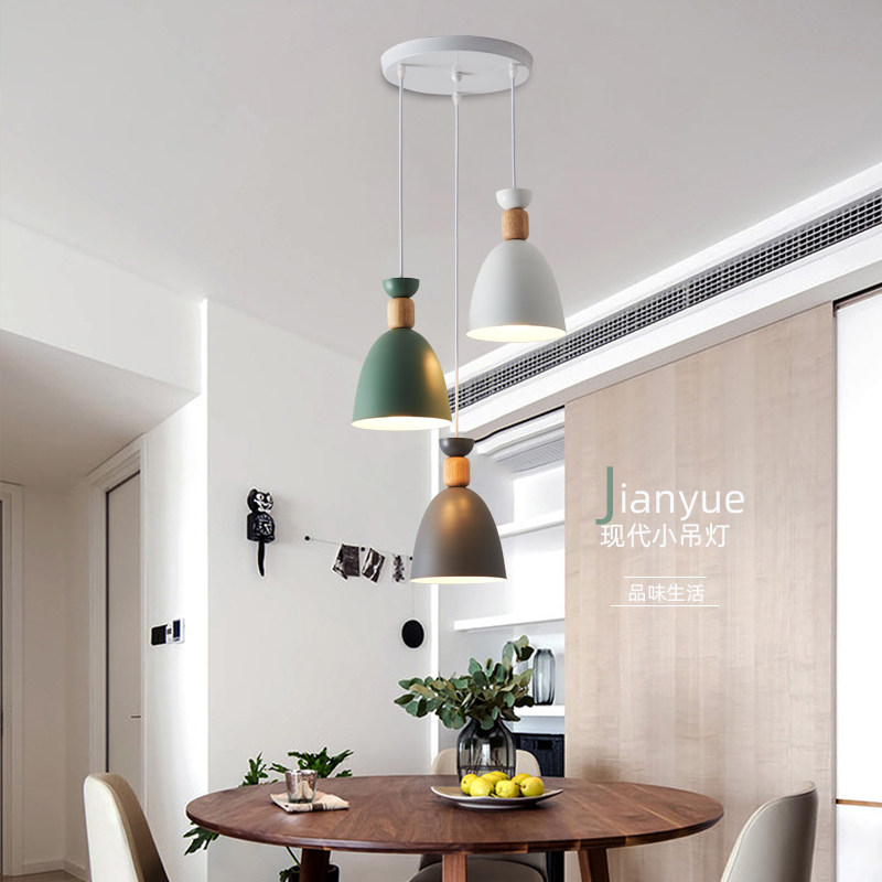 北欧吊灯单头现代简约咖啡厅饭厅创意个性三头餐厅灯吧台小吊灯具_虎窝淘
